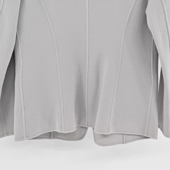 ST JOHN Jacket Womens Sz 10 Gray Wool Blazer Single Breasted Sewn By Hand Office - Picture 6 of 14